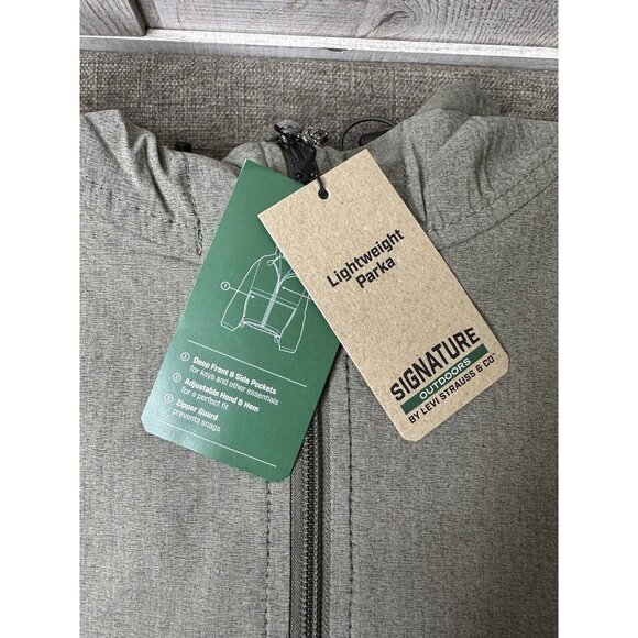 Signature by Levi Strauss & Co Womens Parka L Jacket Olive Green Lightweight - Picture 5 of 7